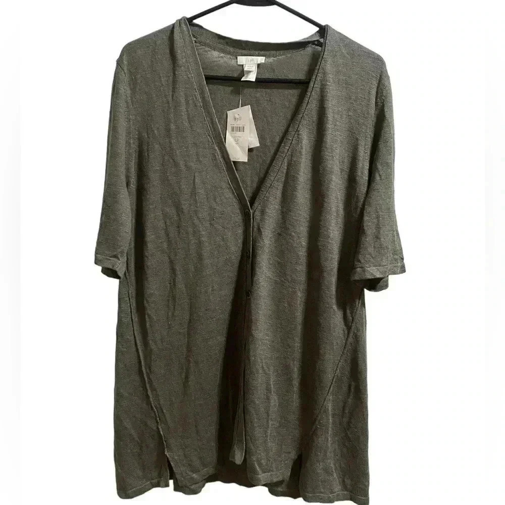 J.Jill Linen Blend Lightweight Cardigan Size Large Petite